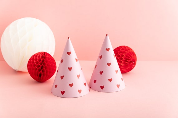 Cappellini da festa con stampa a cuore Cappelli rossi e rosa Cappello da  festa di compleanno Addio al nubilato San Valentino Matrimonio Photo Booth  Puntelli -  Italia