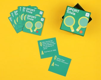 Sport Themed Trivia Box - Wedding Table Games Party Favours Conversation Starters Sports Fan Game Themed Games
