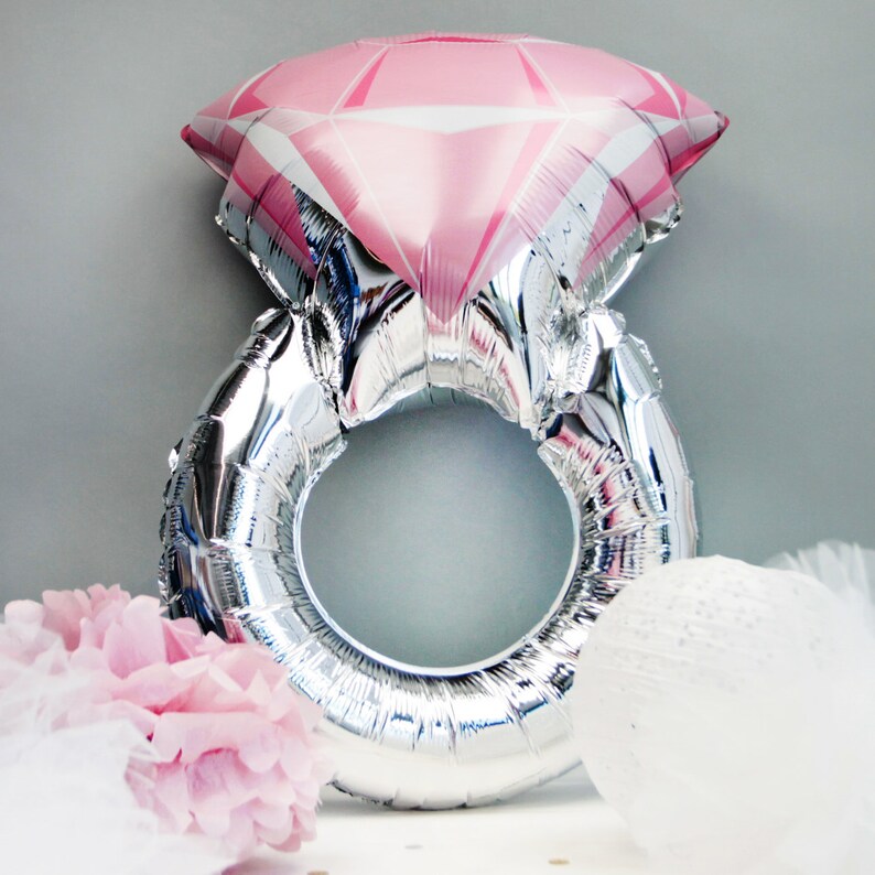 I Do Diamond Ring Balloon Pink or Blue I Do Ring Large Mylar Foil Balloon