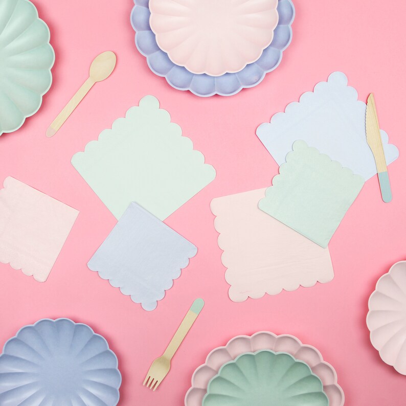 Pastel Paper Napkins 20 Pack 1st Birthday Napkins Baby Etsy UK