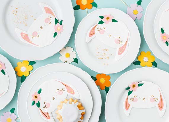 Easter Bunny Rabbit Napkins - 20 Pack - Spring Party Napkins Animal Themed First Birthday Bunny Theme 1st Birthday Decorations