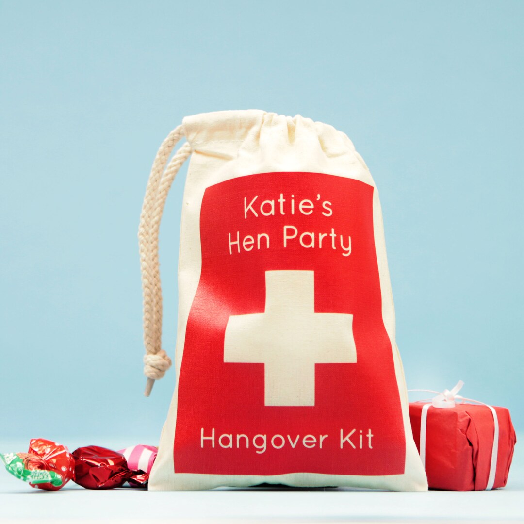 Personalised Hangover Kit Bag Hangover Recovery Bag Wedding Day Gift