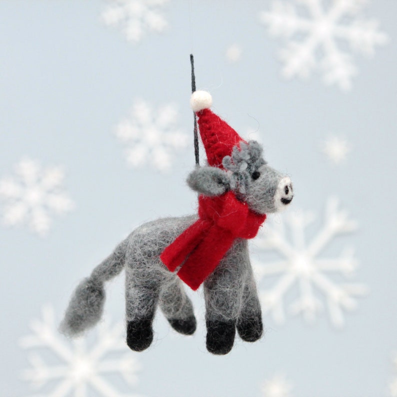 Personalised Felt Donkey Christmas Tree Decoration Etsy UK