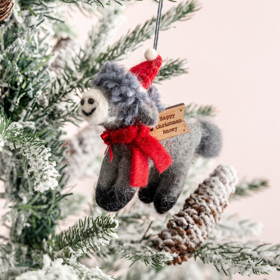 Personalised Felt Donkey Christmas Tree Decoration Personalized