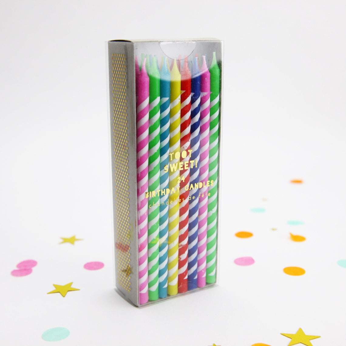 Tall Colourful Candles 24 Pack Classic Birthday Candles Etsy