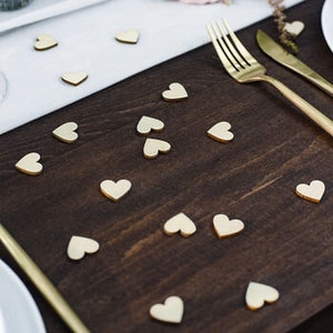 Wooden Heart Reusable Valentine&#39;s Table Confetti - 50 Pack - Wedding Reception Table Decorations Romantic Heart Shaped Confetti Wedding