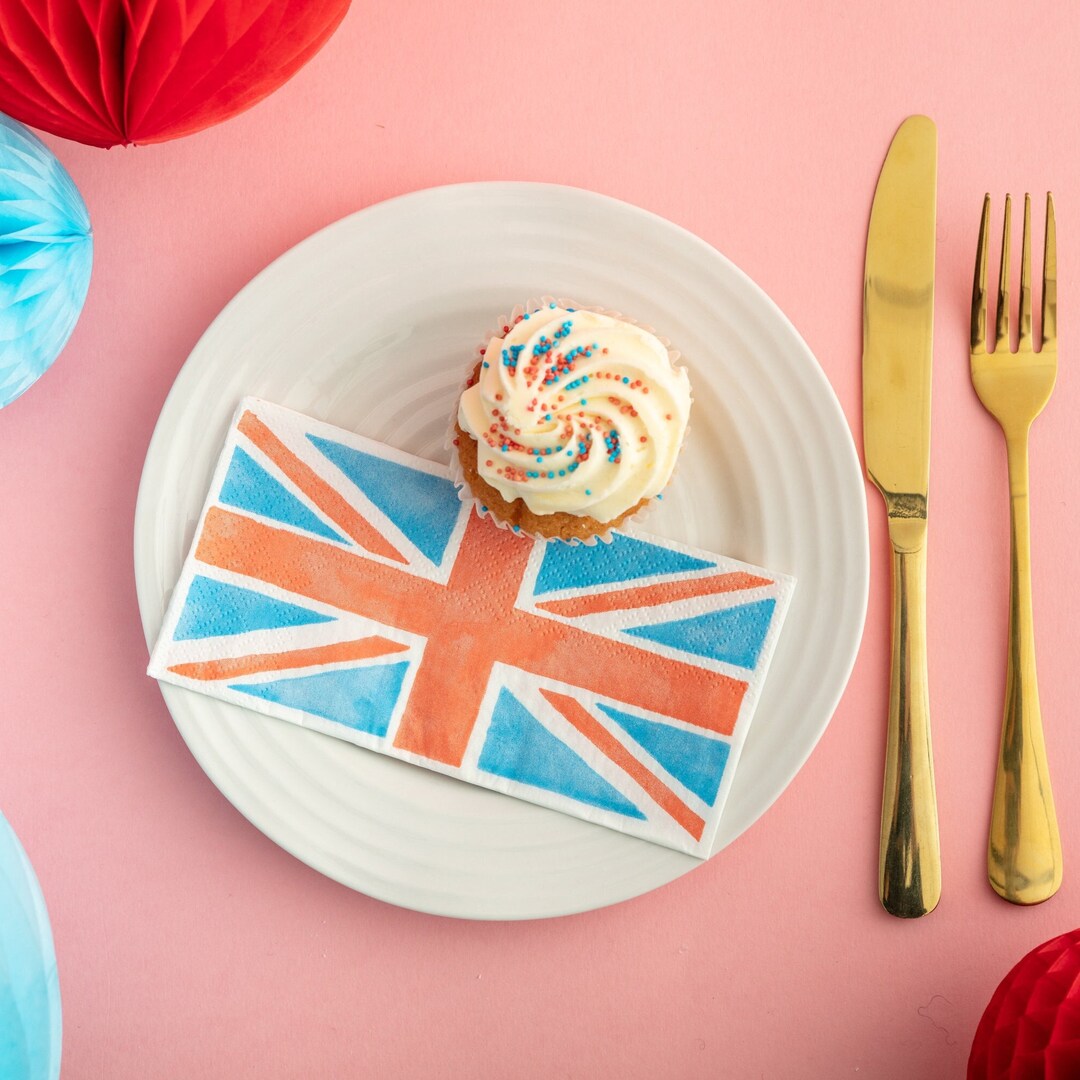 Union Jack Napkins 20 Pack Street Party Accessories Great British Party Tableware Royal