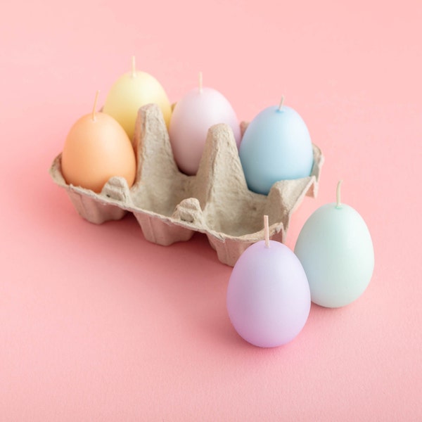 Pastel Egg Candles In An Egg Box - Spring Party Easter Table Decorations Room Accessories Pastel Easter Decoration Spring Home Accessories