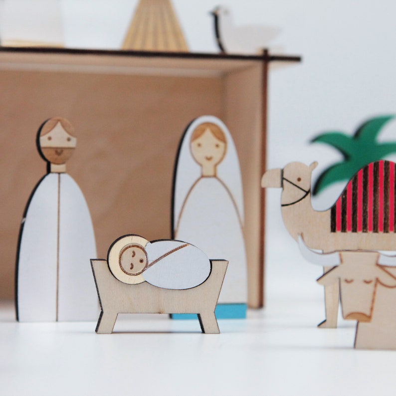 Kerststal Advent Kalender  Houten Geboorte Advent Kalender afbeelding 2