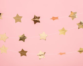 Gold Star Party Garland - Simple Wedding Decorations Gold Hen Party Decorations Birthday Party Bunting Christmas Decorations Halloween