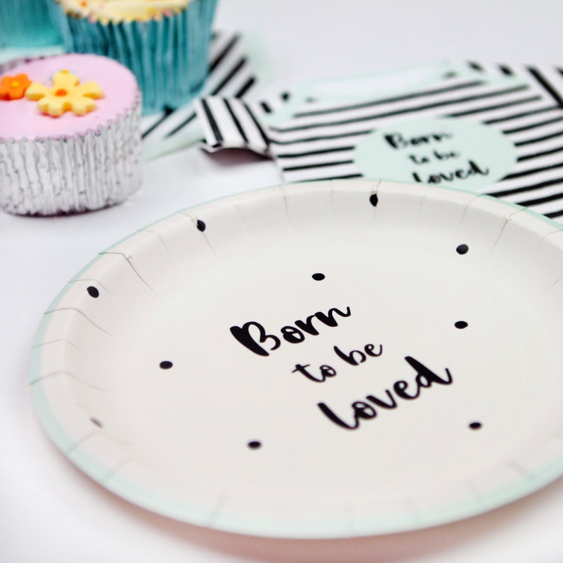 Baby Shower Paper Plates 12 Pack Recyclable Party Plates Etsy