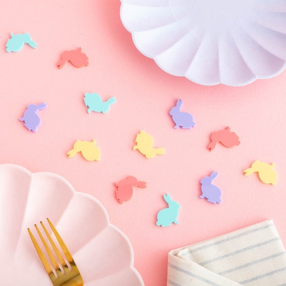 Reusable Easter Bunny Table Confetti - Colourful Easter Table Confetti Spring Party Confetti Acrylic Confetti Pastel Theme Party Decorations