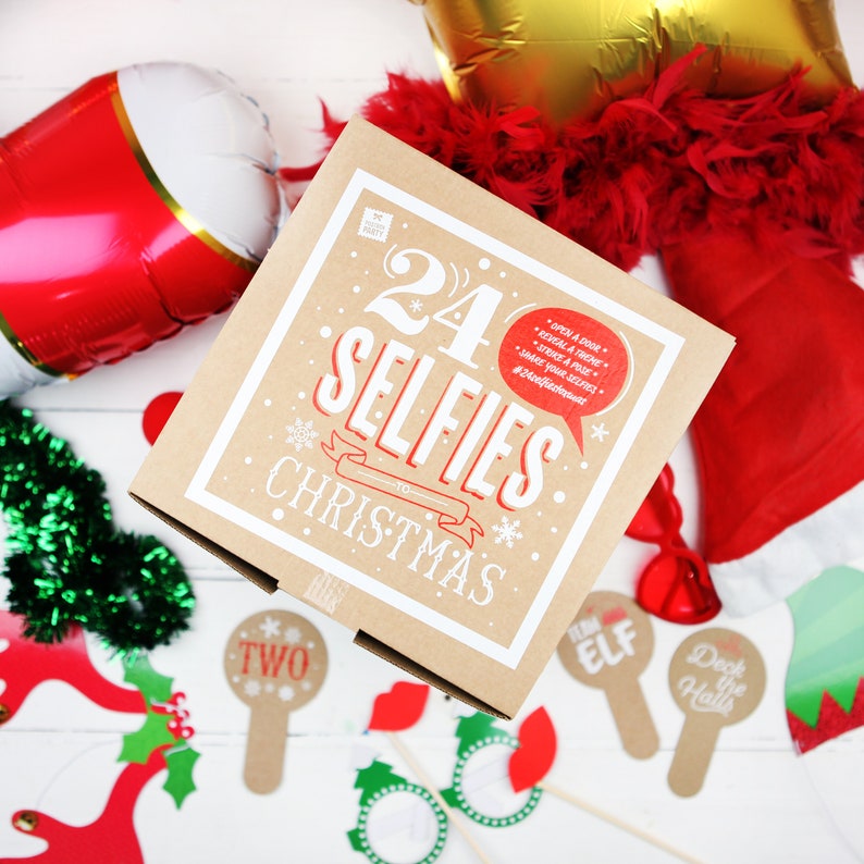 24 Selfies To Christmas Advent Calendar Includes Photo Props And Prompts Family Advent Calendar Fun Activity image 4