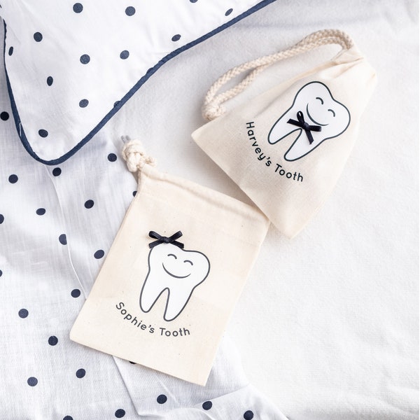 Personalised Tooth Bag - Lost Tooth Keepsake Box Tooth Fairy Bag For Children First Tooth Gift Idea Wobbly Tooth Fairy Gift For Kids