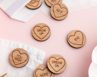 Wooden Anti Love Sweets Table Confetti - Funny Valentine's Day Confetti Slogan Wooden Table Confetti Wedding Table Decorations