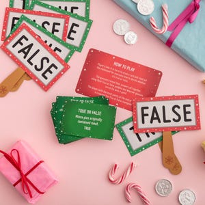 Weihnachten Wahr oder falsch Spiel - Festliche Themed Familienspiele Festliche Tischspiele Für Weihnachten Dinner Table Party Spiele Secret Santa