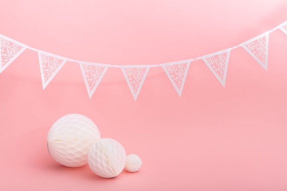 White 2025 lace bunting