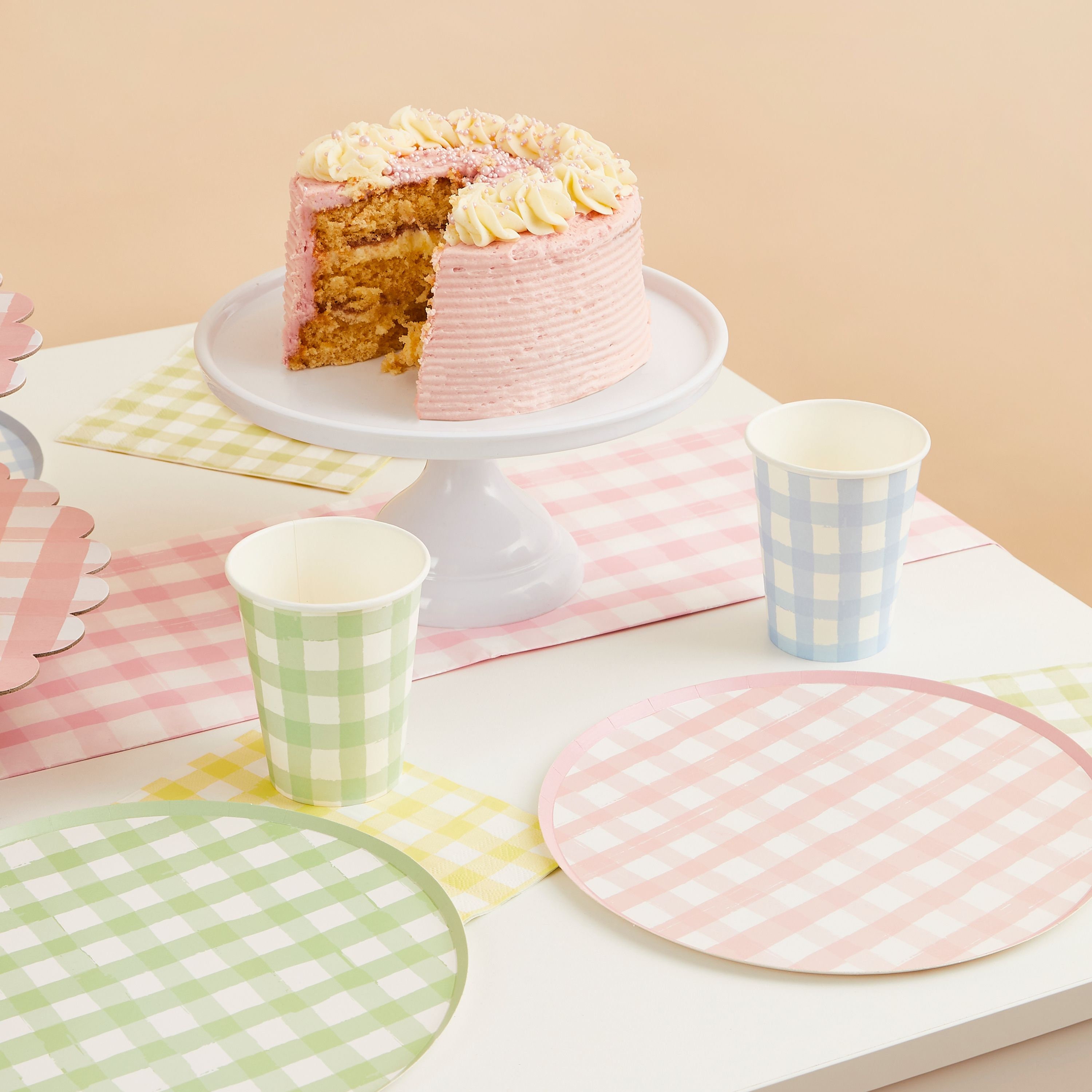 Rote Karierte Pappteller 100 Stück 100 Rote & Weiße Gingham-Pappteller 17,8 Cm – Einweg-Geschirr Für Babyparty, Grillfest, Picknick & Geburtstag
