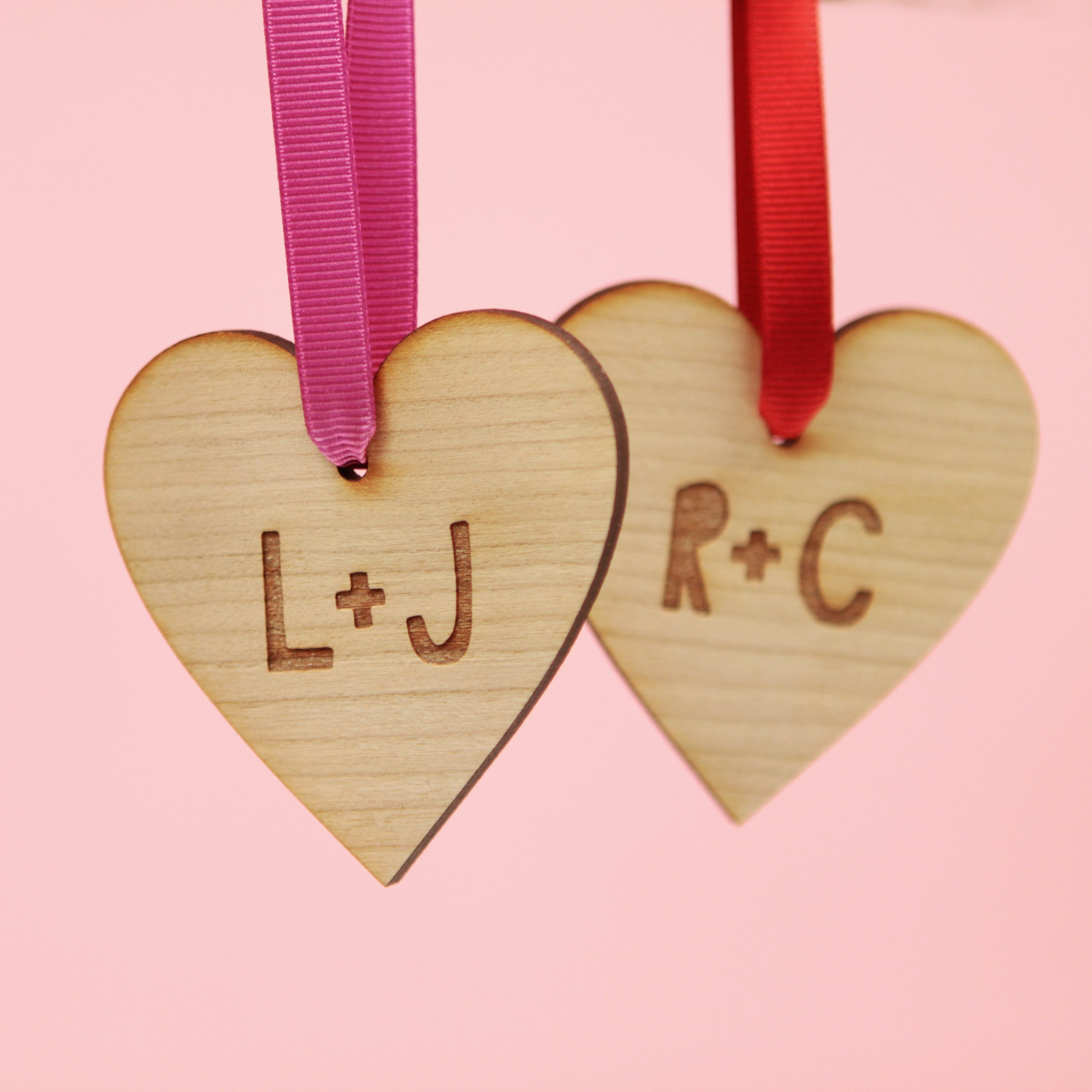 Hanging Wooden Heart Couples Initials Valentine S Day Etsy Denmark