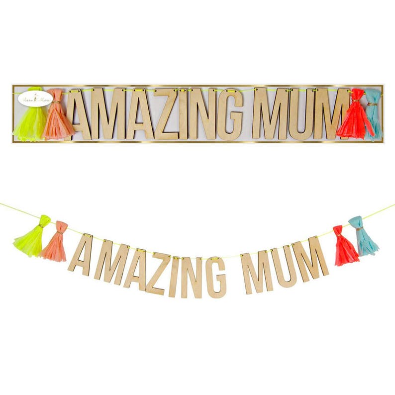 Mother/'s Birthday Decor Mother/'s Gift Ideas New Mum Gift Ideas For Mum Party Decor Baby Shower Garland Wooden Garland Amazing Mum Garland