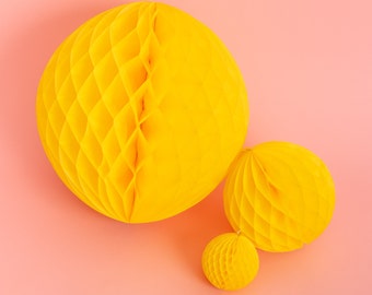 Yellow Honeycomb Decorations - Summer Wedding Decorations Easter Paper Honeycomb Balls Yellow Birthday Party Hanging Decorations