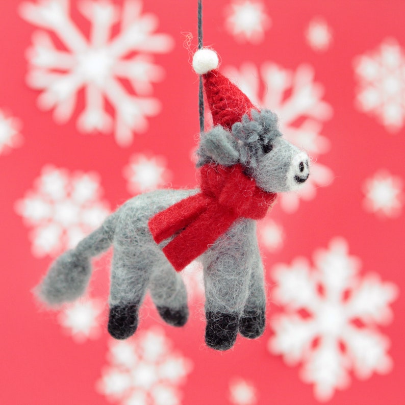Personalised Felt Donkey Christmas Tree Decoration Etsy UK