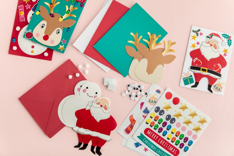 Create Your Own Christmas Card Kit Children's Christmas - Etsy UK