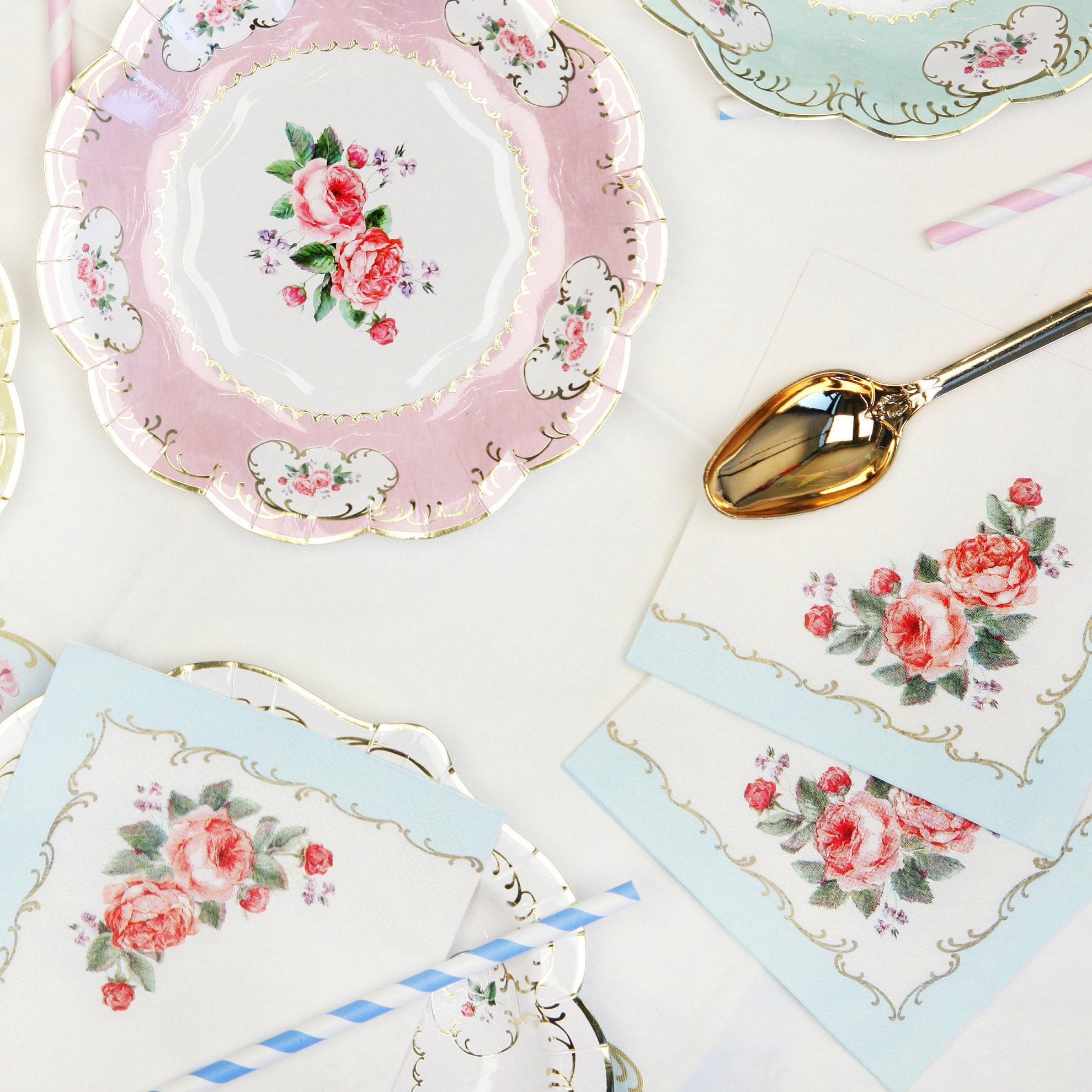 Floral Napkins 16 Pack English Afternoon Tea High Tea Baby Etsy