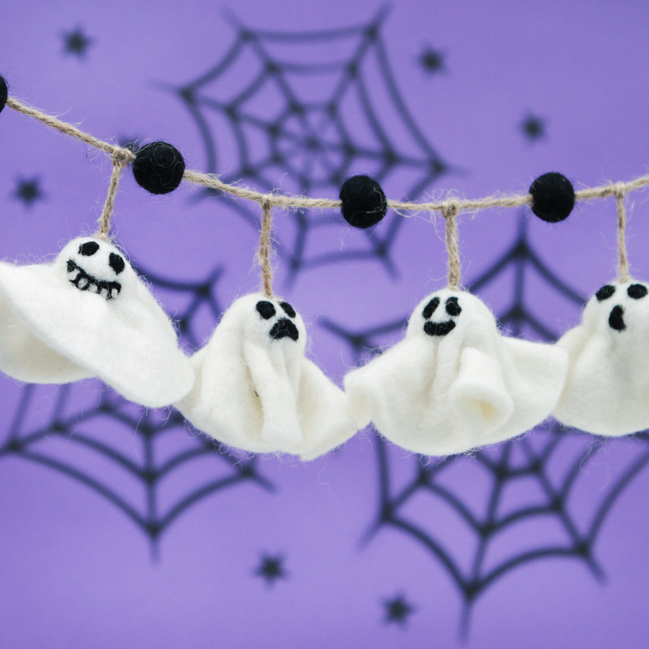 Felt Halloween Ghost Garland Decoration 1.2 Metres | Etsy UK