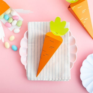 Carrot Party Favour Boxes - 6 Pack - Spring Party Decorations Animal Themed First Birthday Bunny Theme Party Decorations