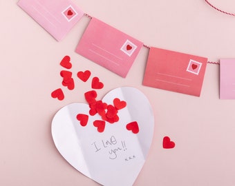 Liebe Briefumschlag Girlande - Valentinstag Geschenkideen personalisierte romantische Geschenkidee