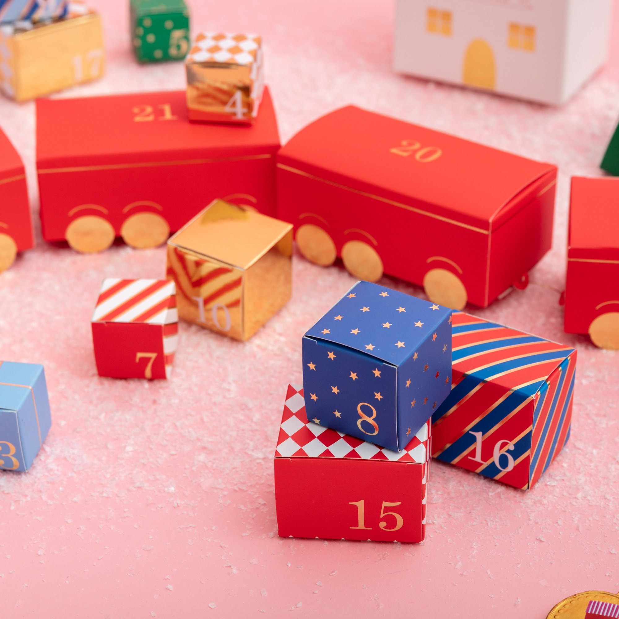 Train Advent Calendar Boxes Advent Boxes and Numbers Etsy