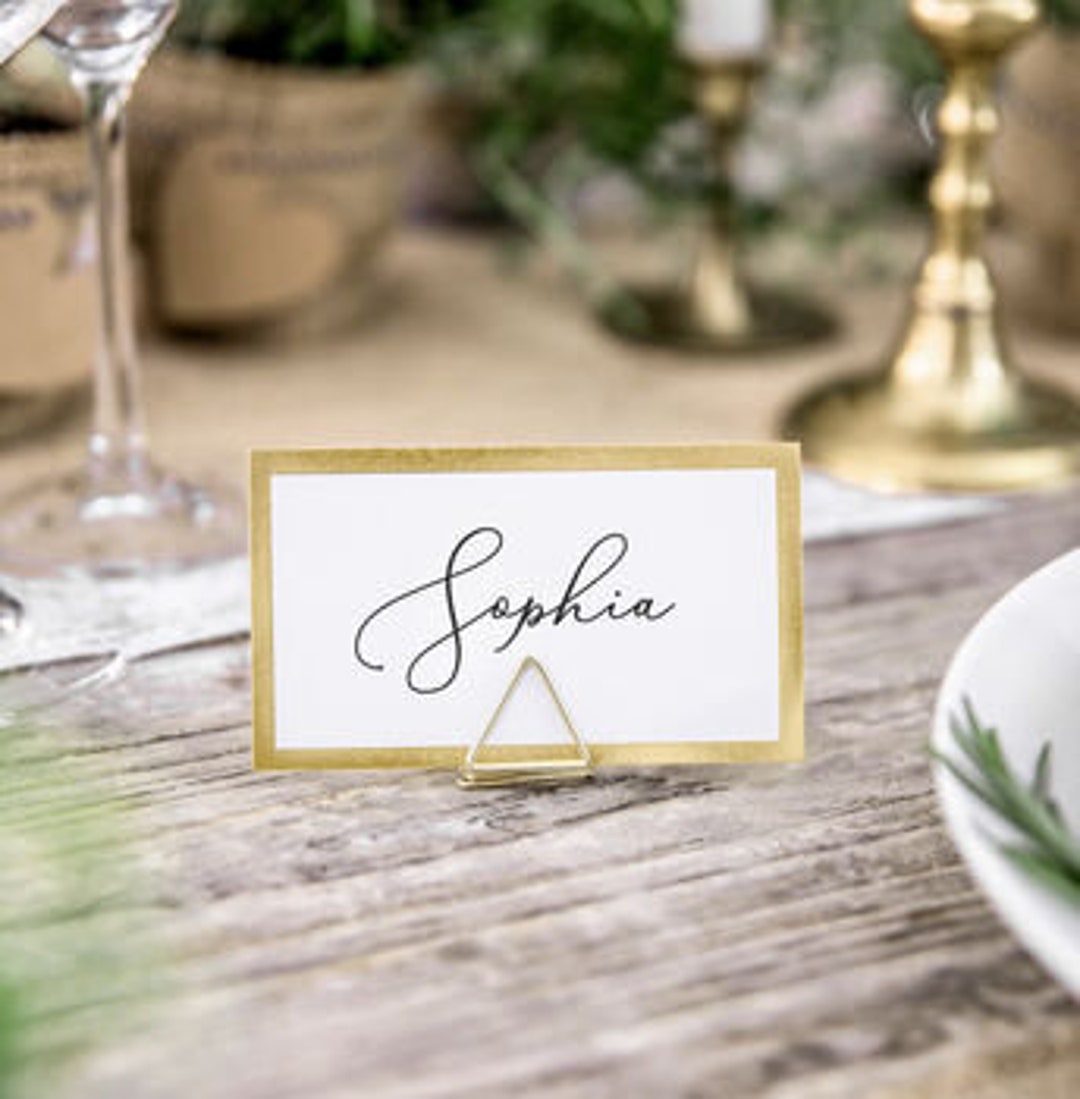 White and gold place cards deals