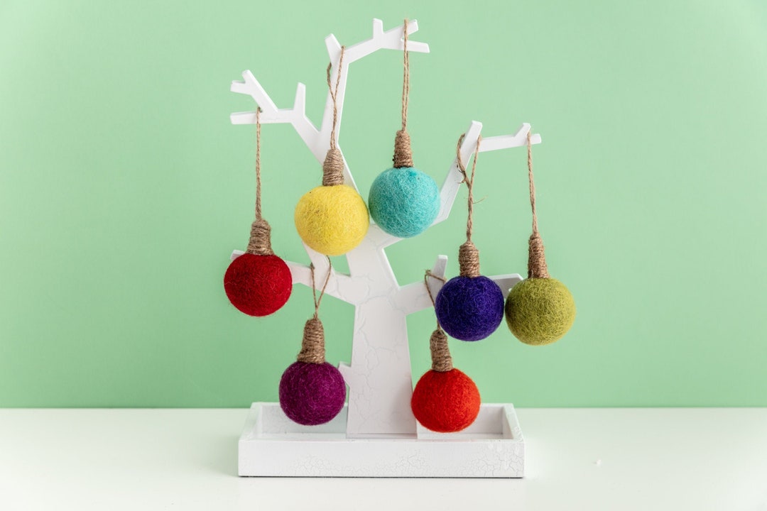 Felt Light Bulb Baubles Felt Christmas Tree Decorations Multi Pack