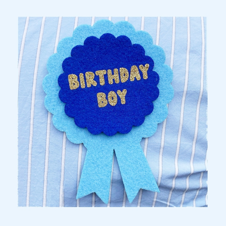Large Felt Birthday Boy Badge - Custom Birthday Boy Reusable Badge ...