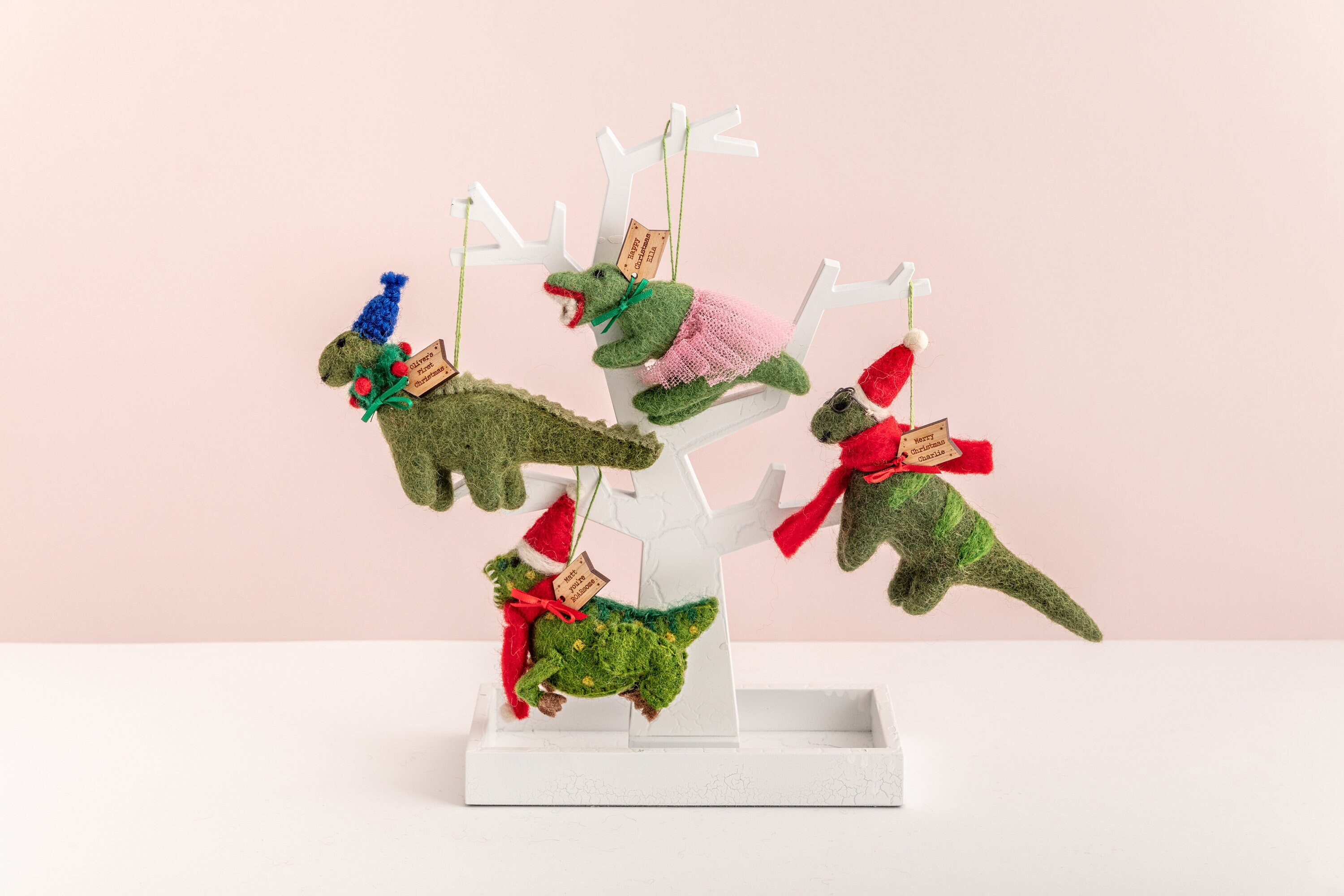 Décoration Personnalisée d'arbre de Dinosaure - Ornement Festif Unique Pour Enfants Nom L'arbre Noël