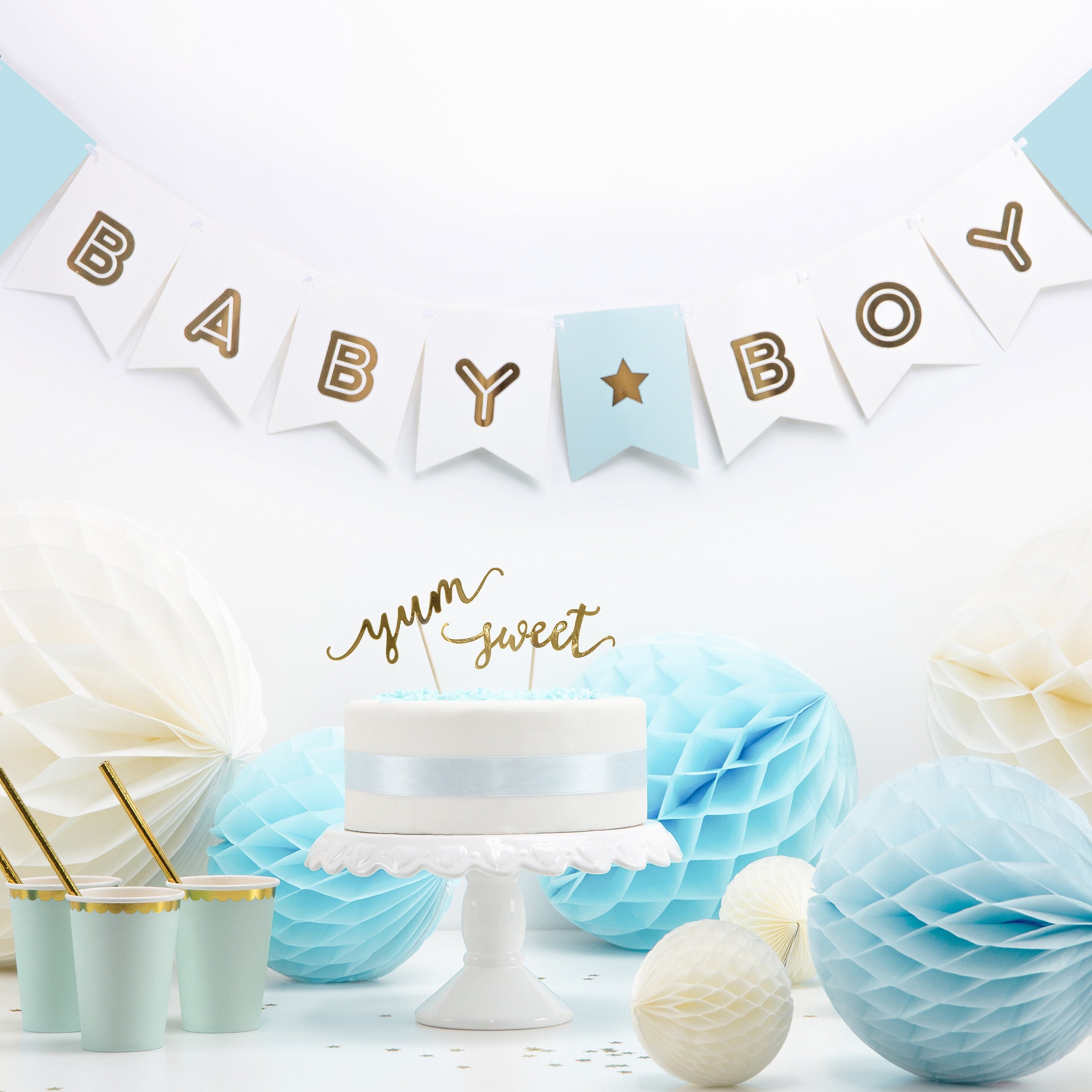 Baby Boy Flag Baby Shower Decorations Gender - Etsy Norway