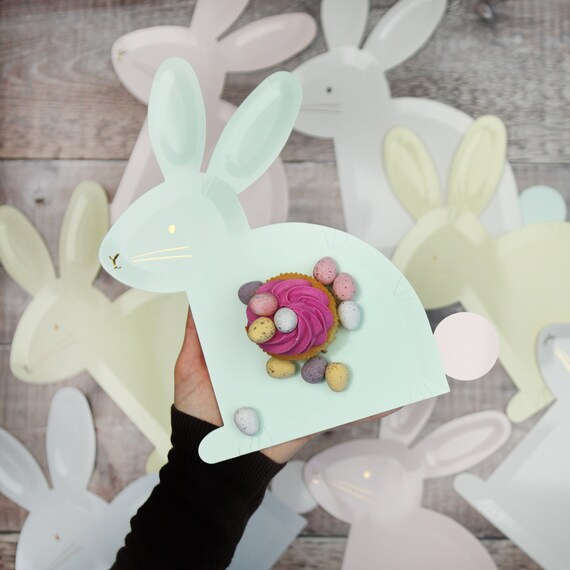 Pastel Bunny Shaped Plates 8 Pack Easter Party Plates Etsy