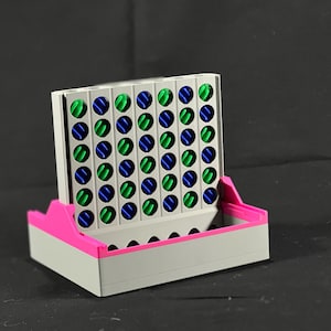 Self-Sorting Four-in-a-Row Game – 3D Printed Travel & Desk Version | Family Game Night
