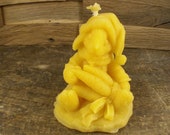 Christmas bunny, Candle made of beeswax, bunny with gift (carrot), very decorative candle. Candle of bees wax, Christmas candle
