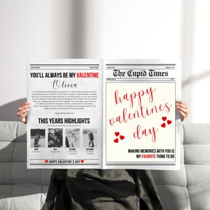 Valentinstag Zeitungsvorlage, bearbeitbares Canva Zeitung Valentinstag Geschenk, einzigartige personalisierte Valentinstag Kartenidee, Cupids Post Papier