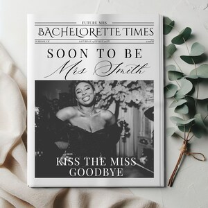 Bachelorette Newspaper Template, Canva Template, Shower Timeline, Double sided Newspaper with Bachelorette Games, Fun Editable Newspaper