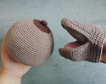 Lactation Consultant tools Breast Feeding Demonstration Crochet mouth model for doula breast demonstration model for midwife