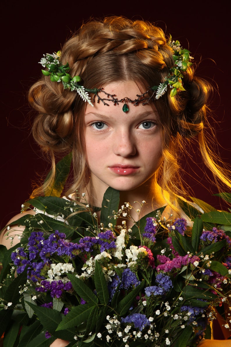 Faerie Elven tiara Fae cosplay Fairy hairpiece Medieval hair | Etsy