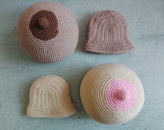 Crochet Breast Feeding Demonstration model Lactation Consultant tools Crochet mouth model for doula breast model for midwife