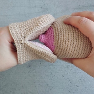 Lactation puppet Breast Feeding Demonstration model for midwife Crochet mouth model for lactation consultant tools, IBLC