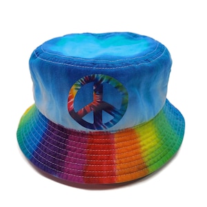 Tie Dye Bucket Hat Size Small/Medium *The Peaceful Bucket* Psychedelic Head Gear Colorful Festival Fun Time Lid Awesome Blossom Style
