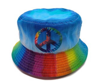 Tie Dye Bucket Hat Size Small/Medium *The Peaceful Bucket* Psychedelic Head Gear Colorful Festival Fun Time Lid Awesome Blossom Style