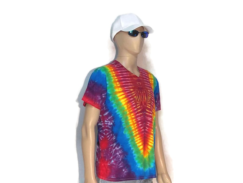 Tie Dye XL Hanes T-shirt Psychedelic Bright Rainbow V | Etsy