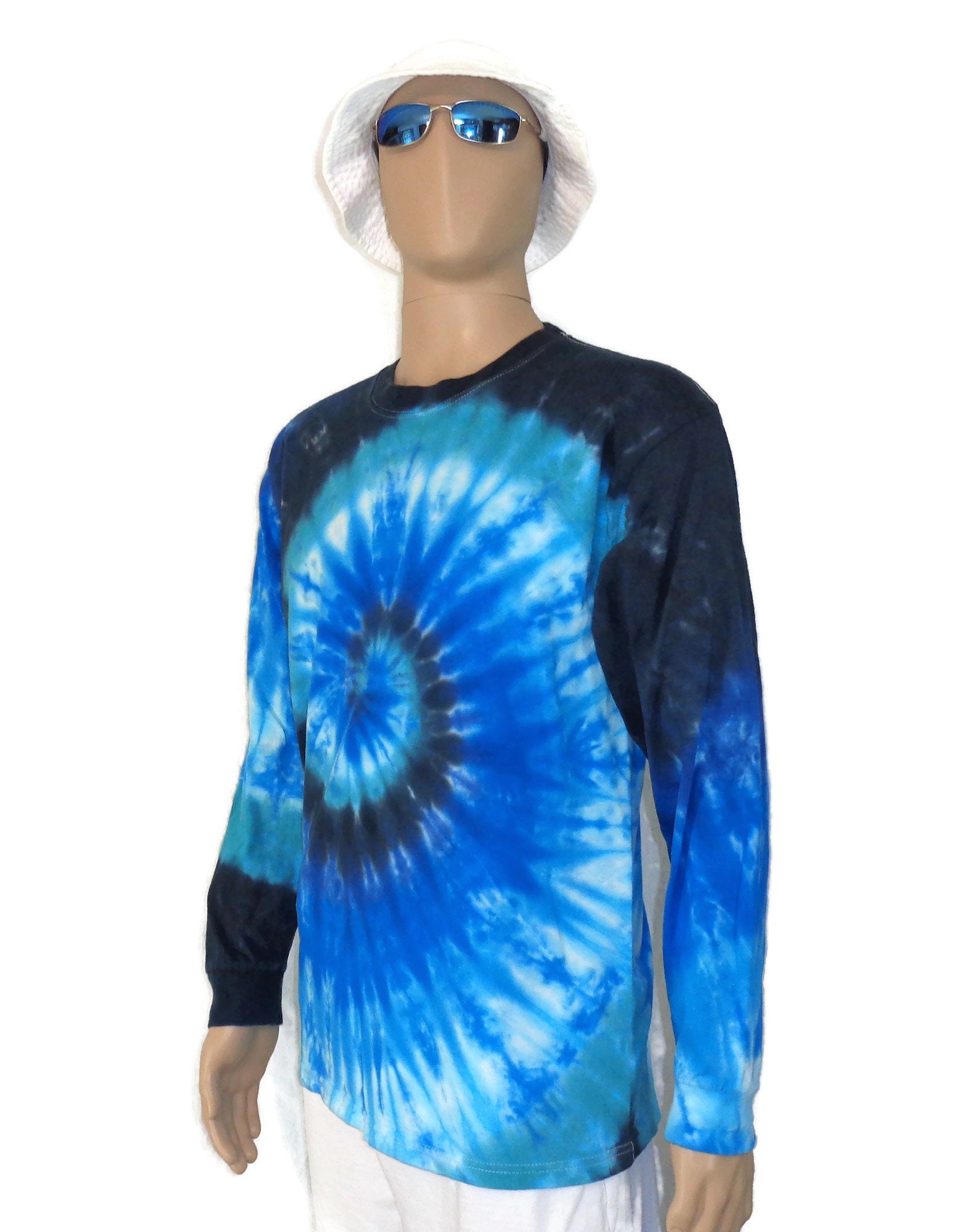 Tie Dye T Shirt L Long Sleeve Spiral Mens Tshirt Size Large Etsy